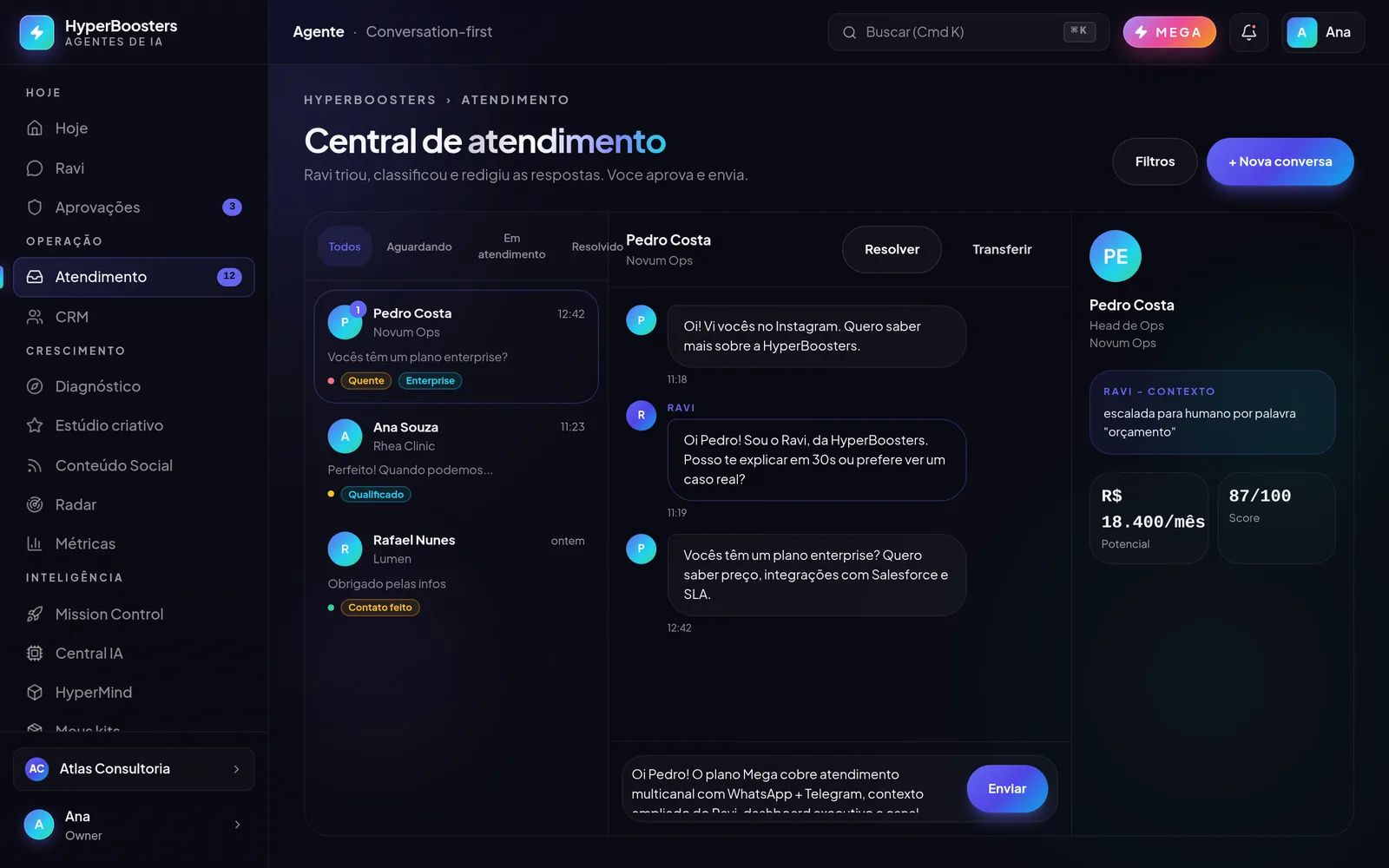 Atendimento: tudo num lugar